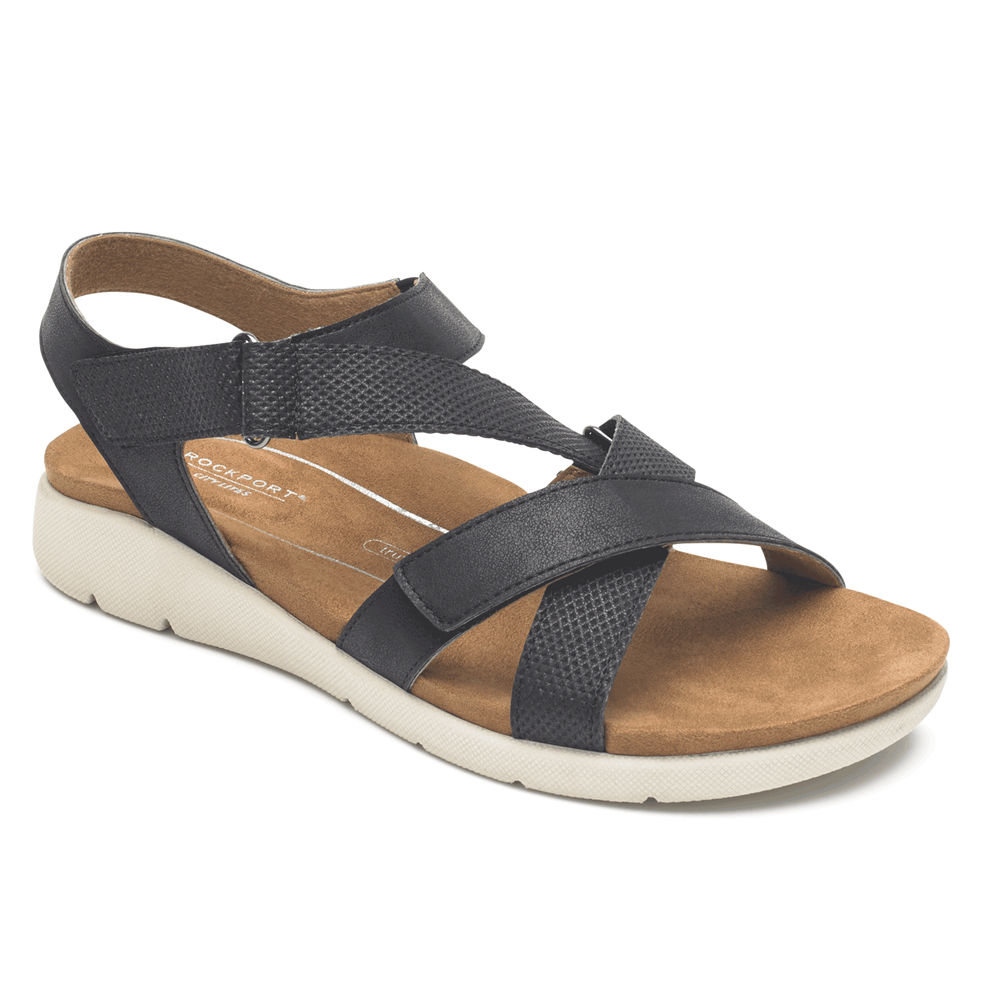 Sandalias Rockport Mujer Mexico - Eileen X-Strap Negros - MUNIY1892